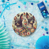 Vintage Xoloitzcuintle Illustration Pappteller (Party)