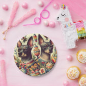 Vintage Xoloitzcuintle Illustration Pappteller (Party)