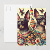 Vintage Xoloitzcuintle Illustration Postkarte (Vorne/Hinten)