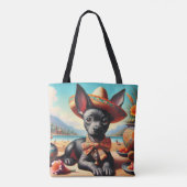 Vintage Xoloitzcuintle Tasche (Rückseite)