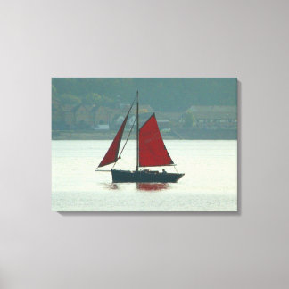 Vintage Yacht in der Bucht von Cardiff Leinwanddruck
