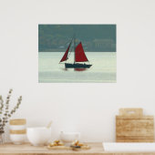 Vintage Yacht in der Bucht von Cardiff Poster (Küche)