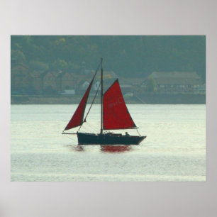 Vintage Yacht in der Bucht von Cardiff Poster