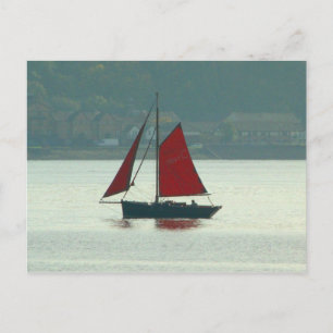 Vintage Yacht in der Bucht von Cardiff Postkarte