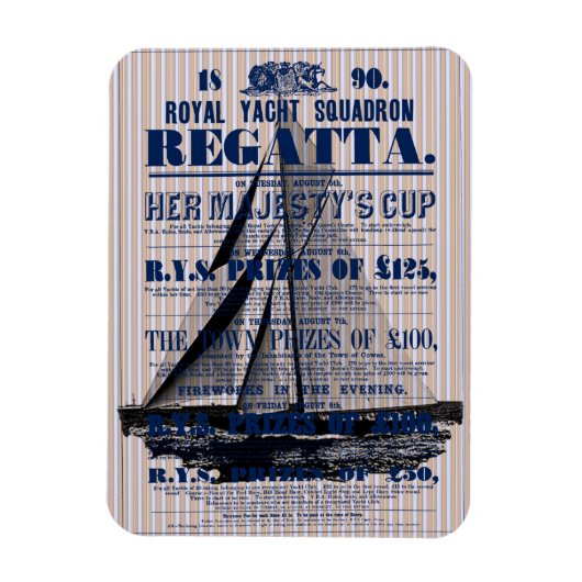 Vintage Yacht Regatta-Werbung Magnet (Vertikal)