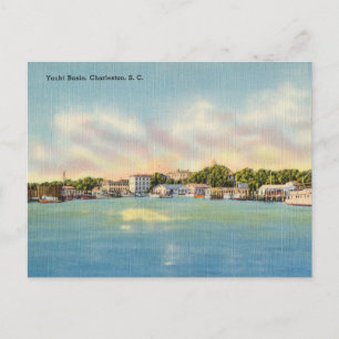 Vintage-Yachtbecken, Charleston, South Carolina Postkarte