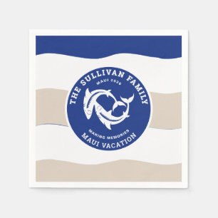 Vintage-Yachtclub-Hai-Familien-Strandabzeichen Serviette