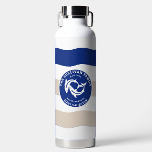 Vintage-Yachtclub Navy-Nautik-Hai-Familie Trinkflasche