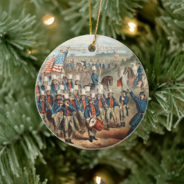 Vintage Yankee Volunteers März zu Dixie Weihnachte Keramik Ornament
