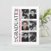 Vintage Yearbook Grad Foto Grad Einladungskarte (Stehend Vorderseite)