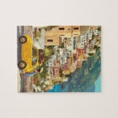 Vintage Yellow Car and Amalfi Coast Jigsaw Puzzle (Horizontal)