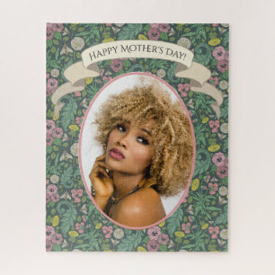 Vintage Yellow Dandelions Pink Pansy Faces Bees Puzzle