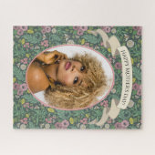 Vintage Yellow Dandelions Pink Pansy Faces Bees Puzzle (Horizontal)