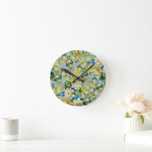 Vintage yellow floral pattern runde wanduhr (Zuhause)