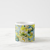 Vintage Yellow Flowers Floral Pattern Espressotasse (Vorderseite)