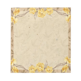 Vintage Yellow Roses Floral Notizblock