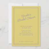 Vintage Yellow Scalloped Doodle Bridal Shower Einladung (Vorderseite)
