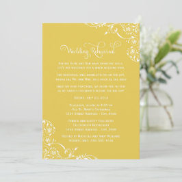 Vintage Yellow Scroll Wedding Rehearsal and Dinner Einladung