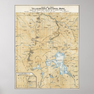 Vintage Yellowstone, Grand Canyon Karte Poster 188