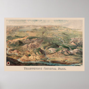 Vintage-Yellowstone-Illustrationsposter Poster