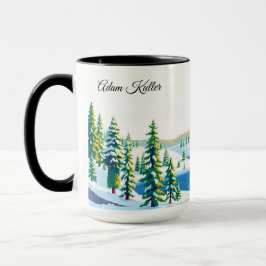 Vintage Yellowstone National Park Winter Forest Tasse