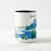 Vintage Yellowstone National Park Winter Forest Tasse (Zentrum)