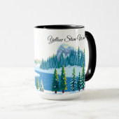 Vintage Yellowstone National Park Winter Forest Tasse (VorderseiteRechts)