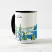 Vintage Yellowstone National Park Winter Forest Tasse (Vorderseite Links)