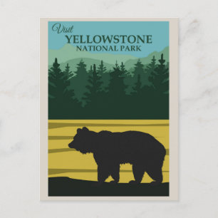 Vintage Yellowstone-Nationalpark-Bär Postkarte