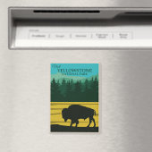 Vintage Yellowstone Nationalpark Bison Büffel Magnet (In Situ (Geschirrspüler))