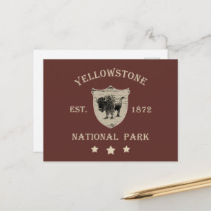 Vintage Yellowstone Nationalpark Feiertagspostkarte