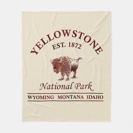 Vintage Yellowstone Nationalpark Fleecedecke (Vorderseite)