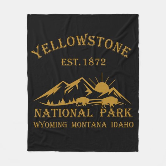 Vintage Yellowstone Nationalpark Fleecedecke (Vorderseite)