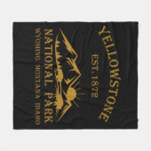 Vintage Yellowstone Nationalpark Fleecedecke (Vorderseite (Horizontal))