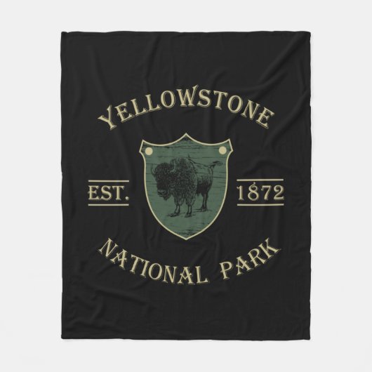 Vintage Yellowstone Nationalpark Fleecedecke (Vorderseite)