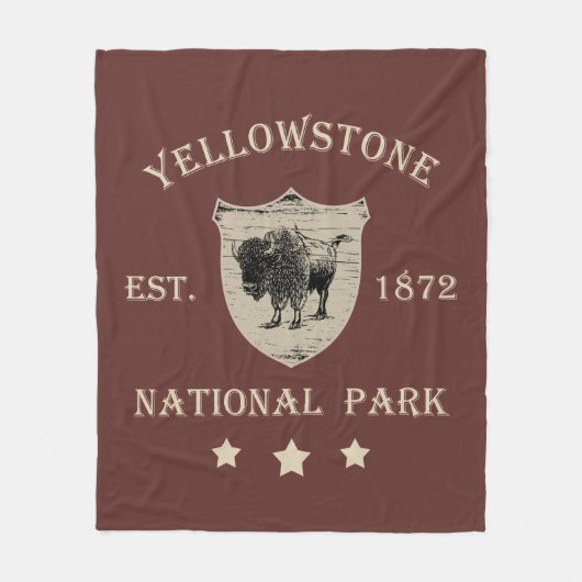 Vintage Yellowstone Nationalpark Fleecedecke (Vorderseite)