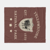 Vintage Yellowstone Nationalpark Fleecedecke (Vorderseite (Horizontal))