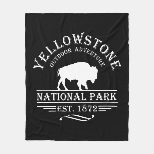 Vintage Yellowstone Nationalpark Fleecedecke (Vorderseite)