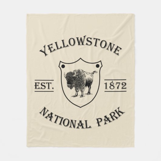 Vintage Yellowstone-Nationalpark Fleecedecke (Vorderseite)