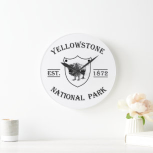 Vintage Yellowstone Nationalpark Große Wanduhr