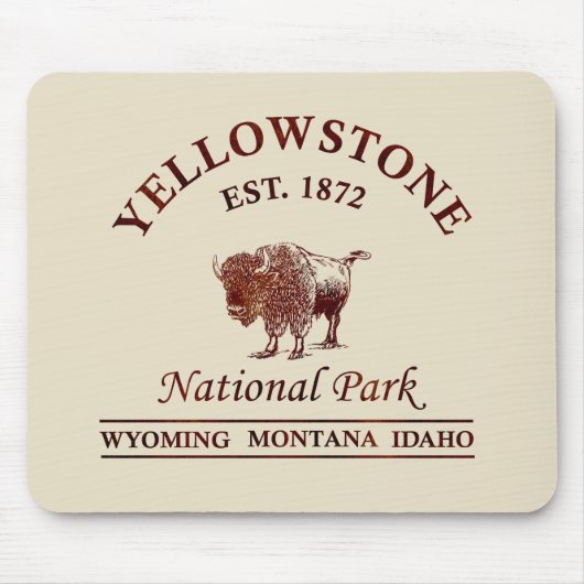 Vintage Yellowstone Nationalpark Mousepad (Vorne)