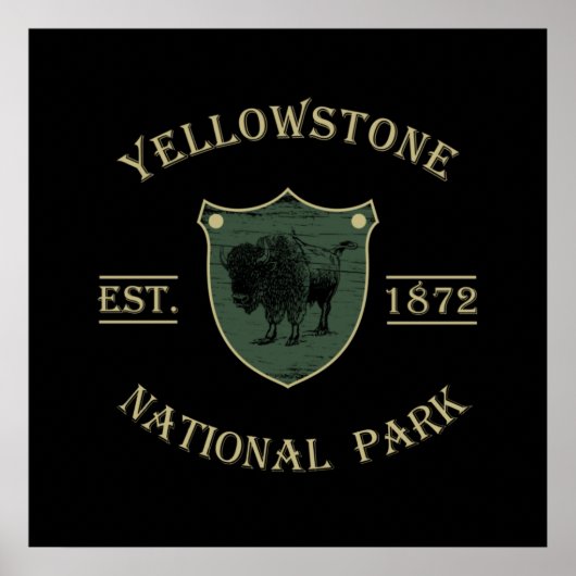Vintage Yellowstone Nationalpark Poster (Vorne)