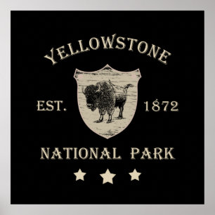 Vintage Yellowstone Nationalpark Poster