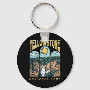 Vintage Yellowstone Nationalpark Wandern Camping T Schlüsselanhänger