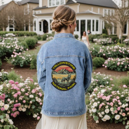 Vintage Yellowstone Nationalpark Wolkenkratzer Jeansjacke
