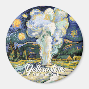 Vintage Yellowstone Old Faithful Klassische Landsc Magnet