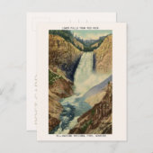 Vintage Yellowstone-Postkarte, Unterfälle Postkarte (Vorne/Hinten)