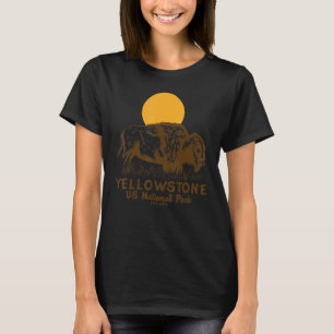 Vintage Yellowstone US-Nationalpark Bison Büffel T-Shirt