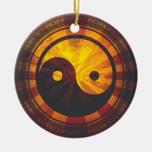 Vintage Yin Yang Keramikornament