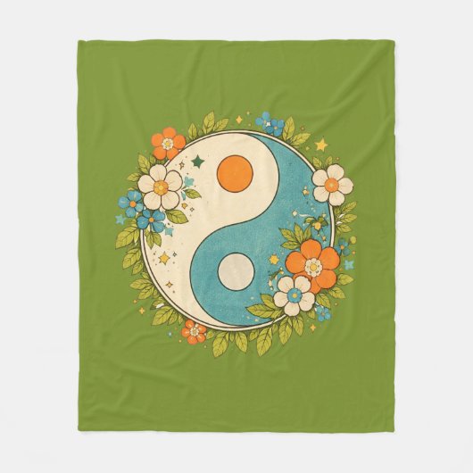 Vintage Yin Yang Symbol                            Fleecedecke (Vorderseite)